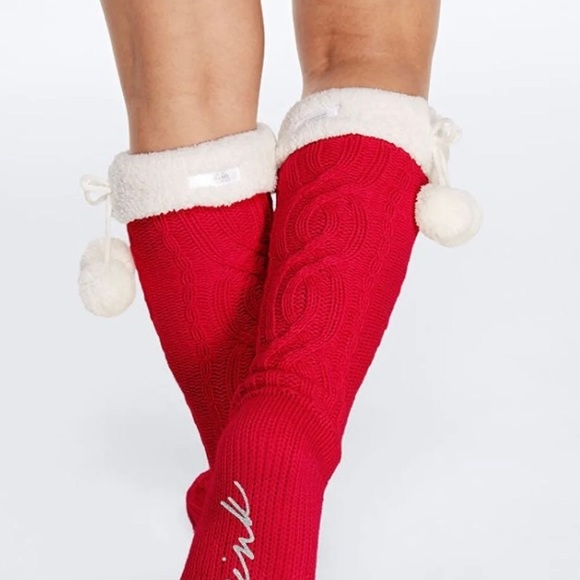 VS PINK Pom Pom Knee High Socks - Picture 5 of 5